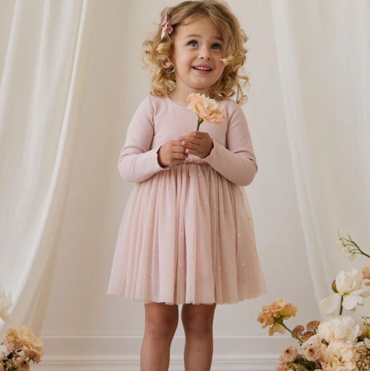 （預購）JAMIEKAY 愛心印花網紗拼接洋裝 Anna Tulle Dress - Petite Heart Rosie