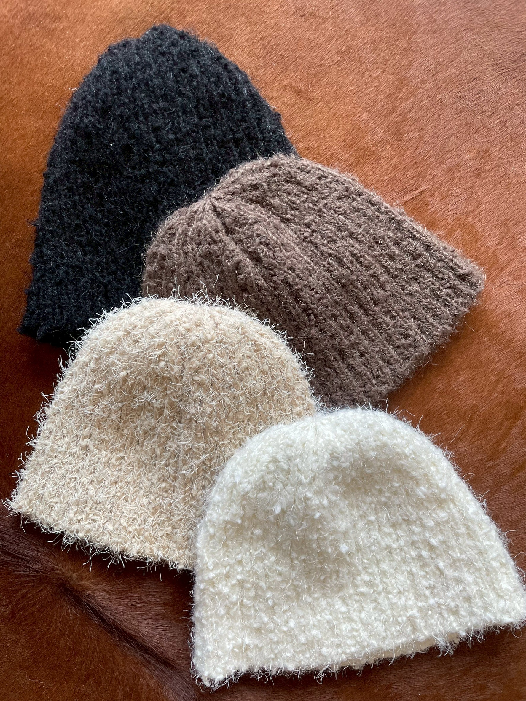 #09毛帽(黑/咖/卡其/白)＃帽子樣板售出不退不換