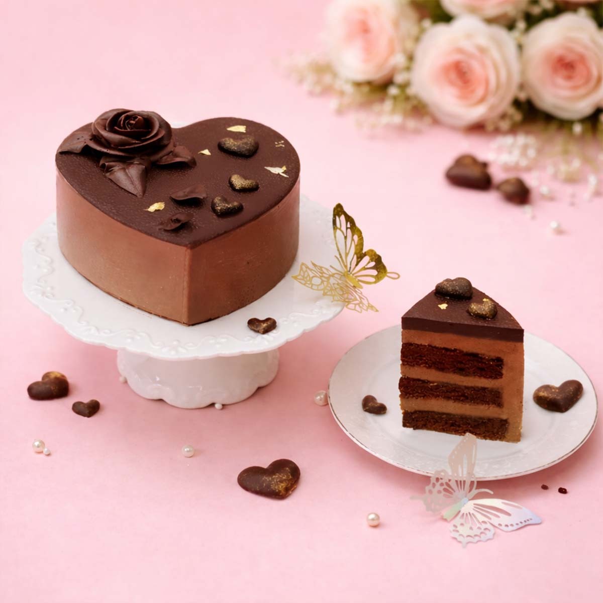 黑金玫瑰 6-8吋【苦甜巧克力/香濃巧克力/巧克力蛋糕/2026母親節蛋糕】