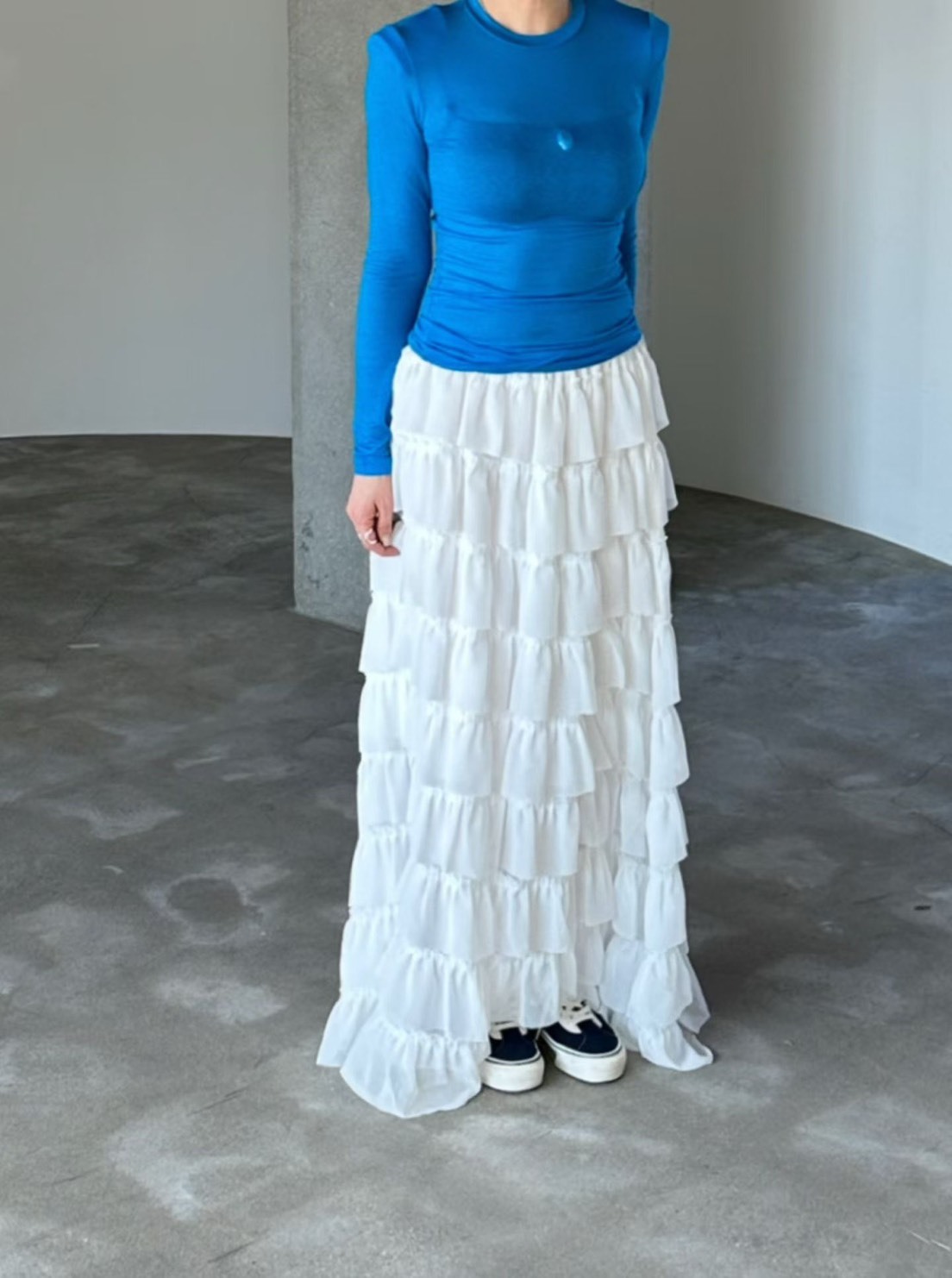 蛋糕紗鬆緊長裙