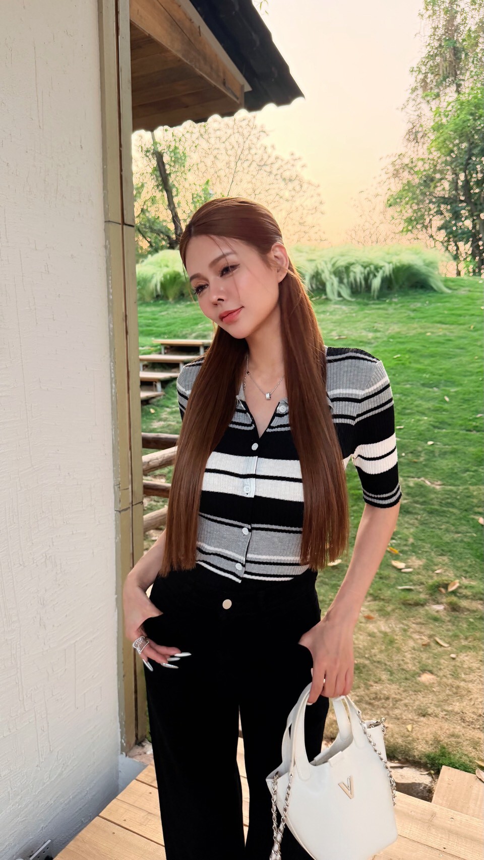 【Mar.18】M'4條紋撞色針織短T