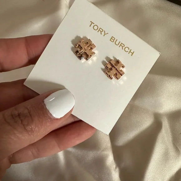 [S] TORY BURCH Rose Gold 143361 Small Logo Stud, 143361-654 (STB725)