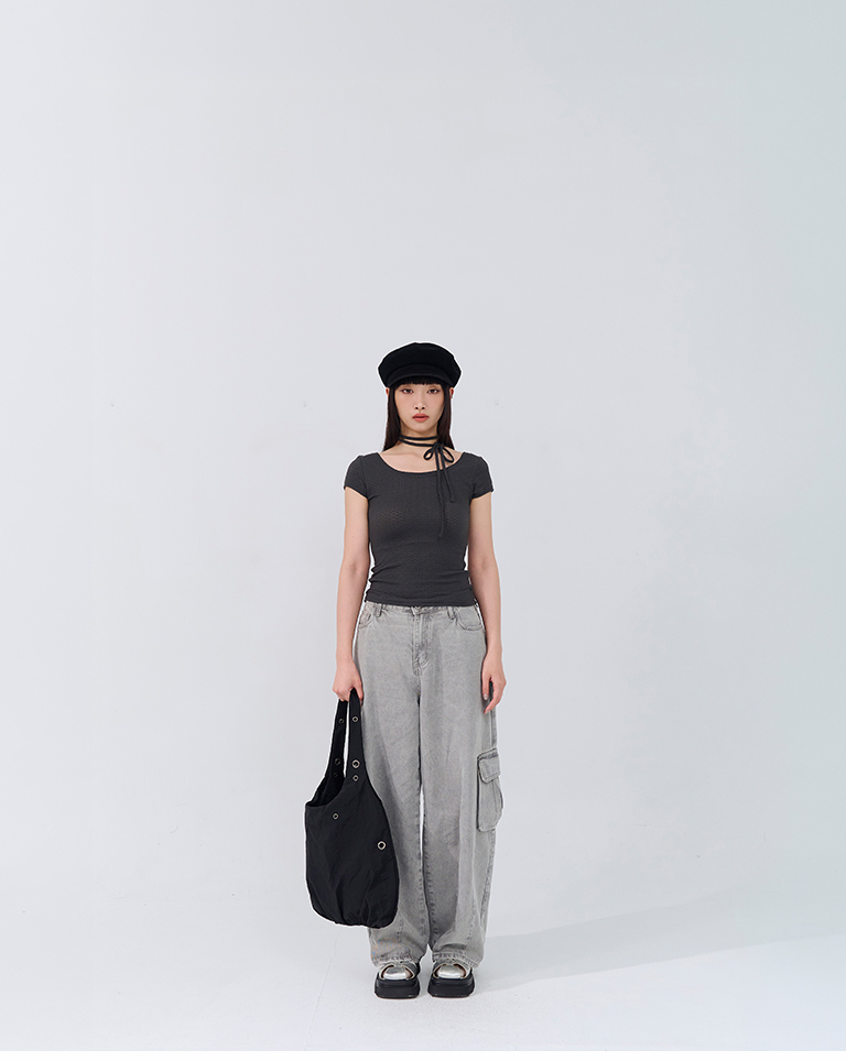 缇花大U领造型附绑带上衣 三色售 S/M【01099595】现+预