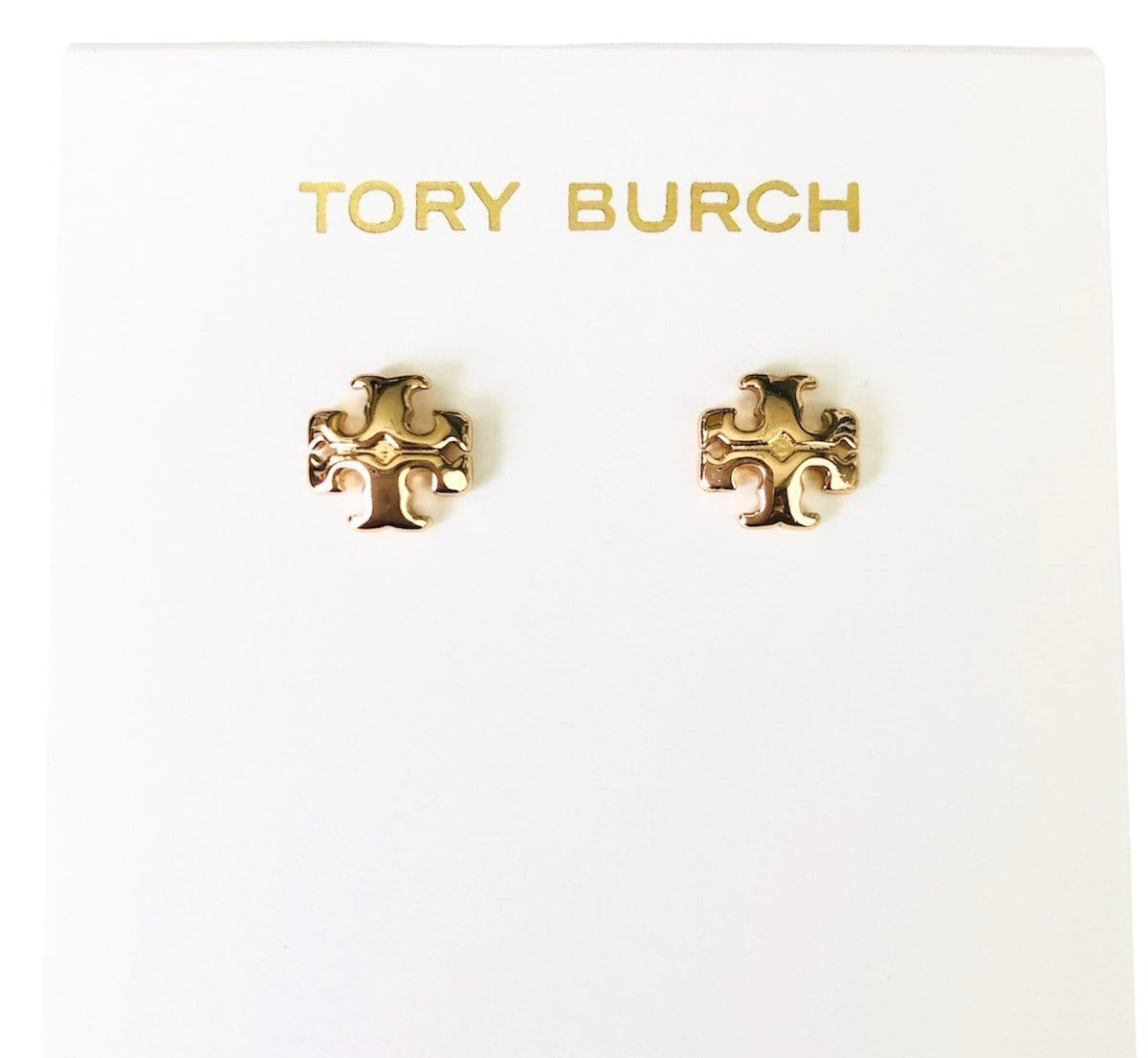 [S] TORY BURCH TORY GOLD/TORY SILVER SMALL LOGO STUD, 143361-961 (STB724)