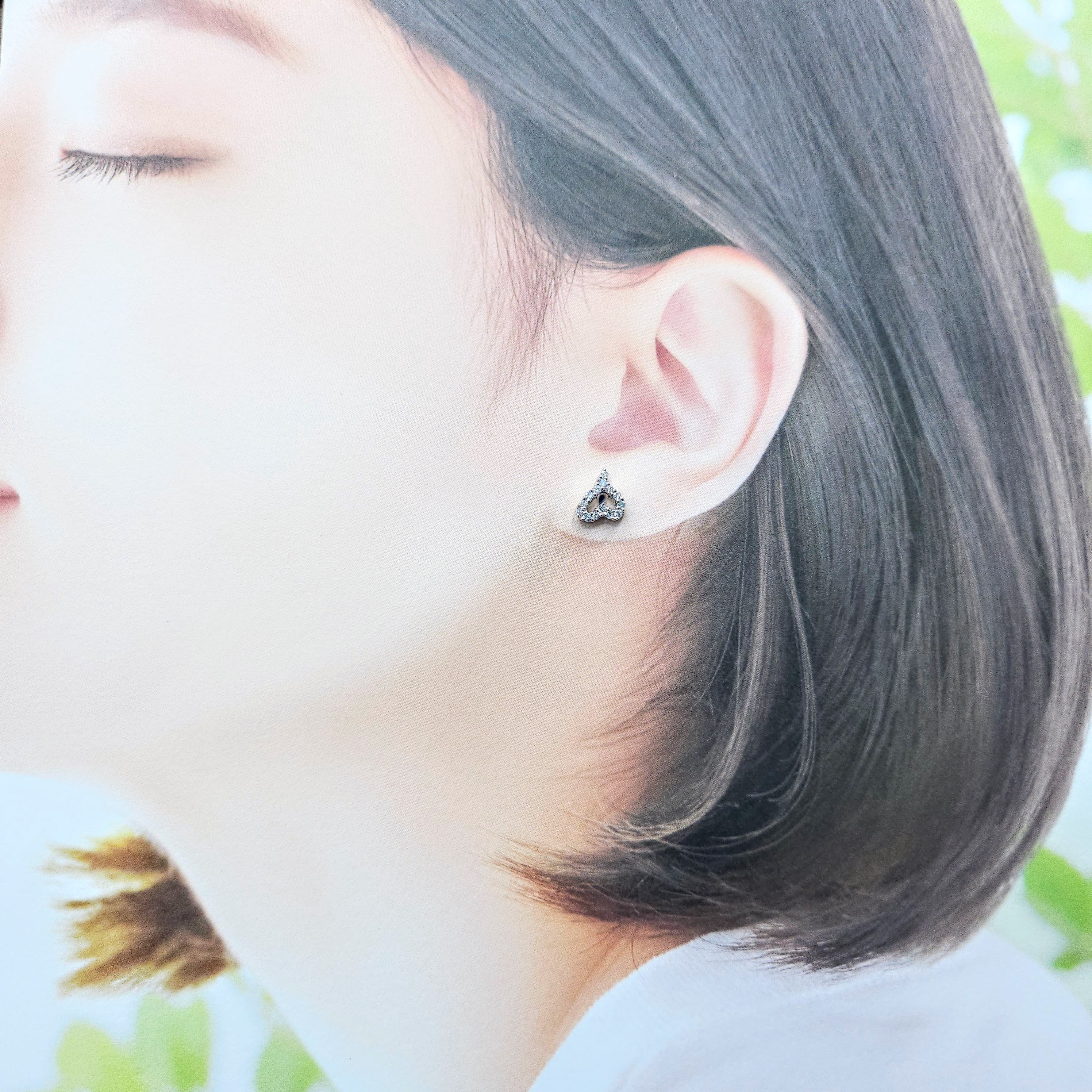 全新18K白金32份鑽石耳環