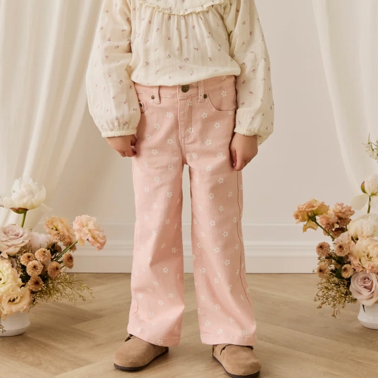 （預購）JAMIEKAY 小花印花直筒褲 Blair Pant - Josie Floral Trinket