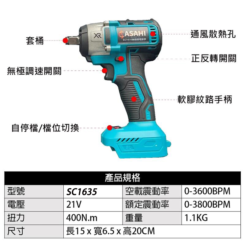 附發票｜SC1635｜無刷鋰電板手 鋰電扳手 小電鑽 迷你電鑽 電動扳手 電動板手 桁架扳手 通用牧田電池