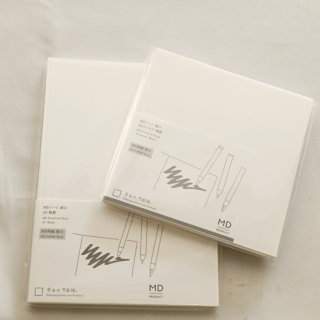 日本MIDORI．MD Notebook 厚紙 A5/A5方形 空白筆記本 (2026新版)