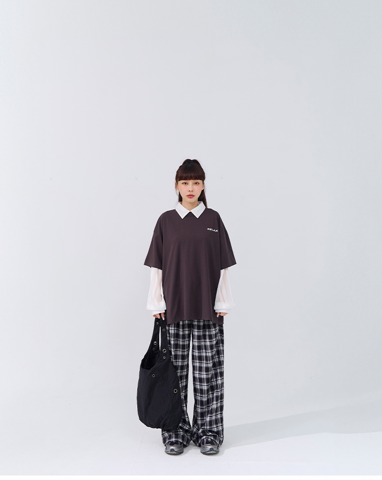 RELAX休闲小狗印图凉感宽版上衣 两色售【01190339】现+预