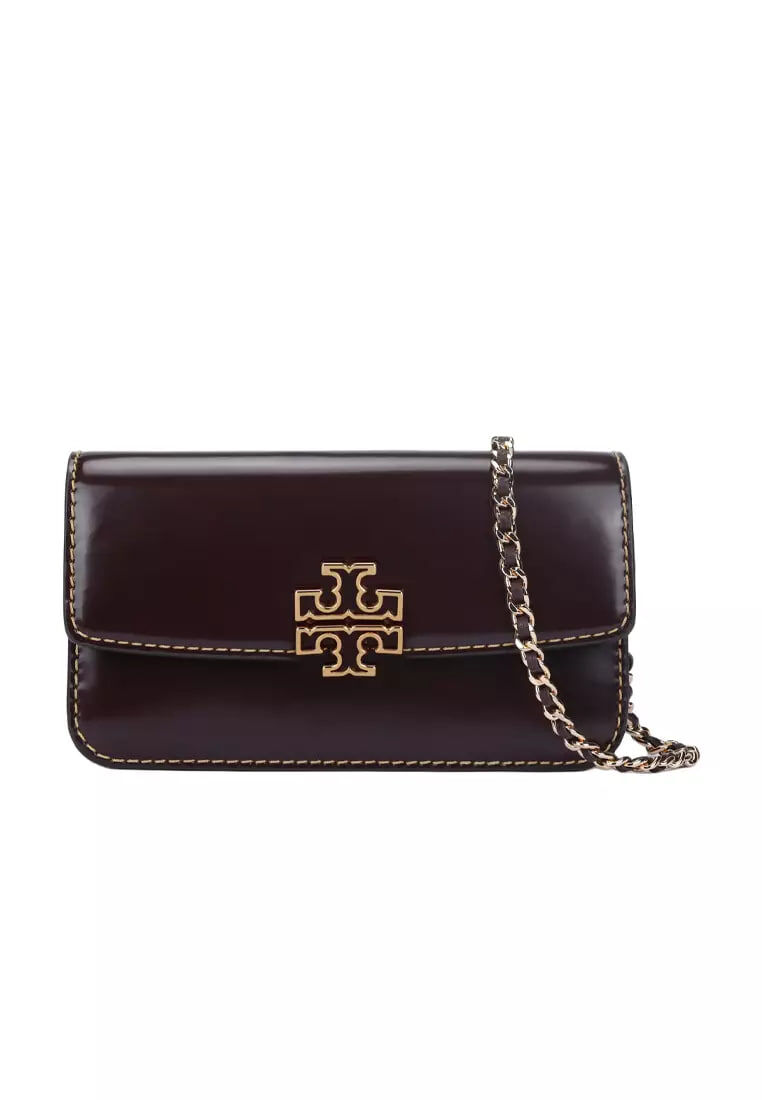 [S] TORY BURCH EMPRANILLO 141071 Britten Smooth Chain Wallet w. Wristlet, 141071-611 (STB719)