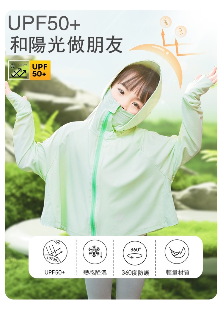 冰絲涼感抗紫外線親子防曬外套(90-160/M-L)