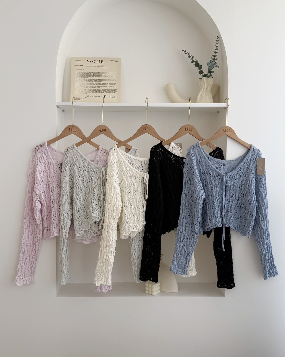 法朵Fado shop｜鏤空雙結針織外套 8125002 五色