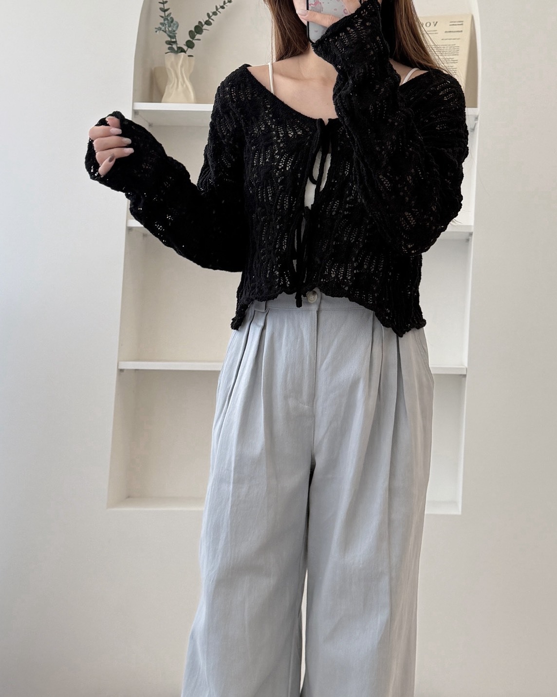 法朵Fado shop｜鏤空雙結針織外套 8125002 五色