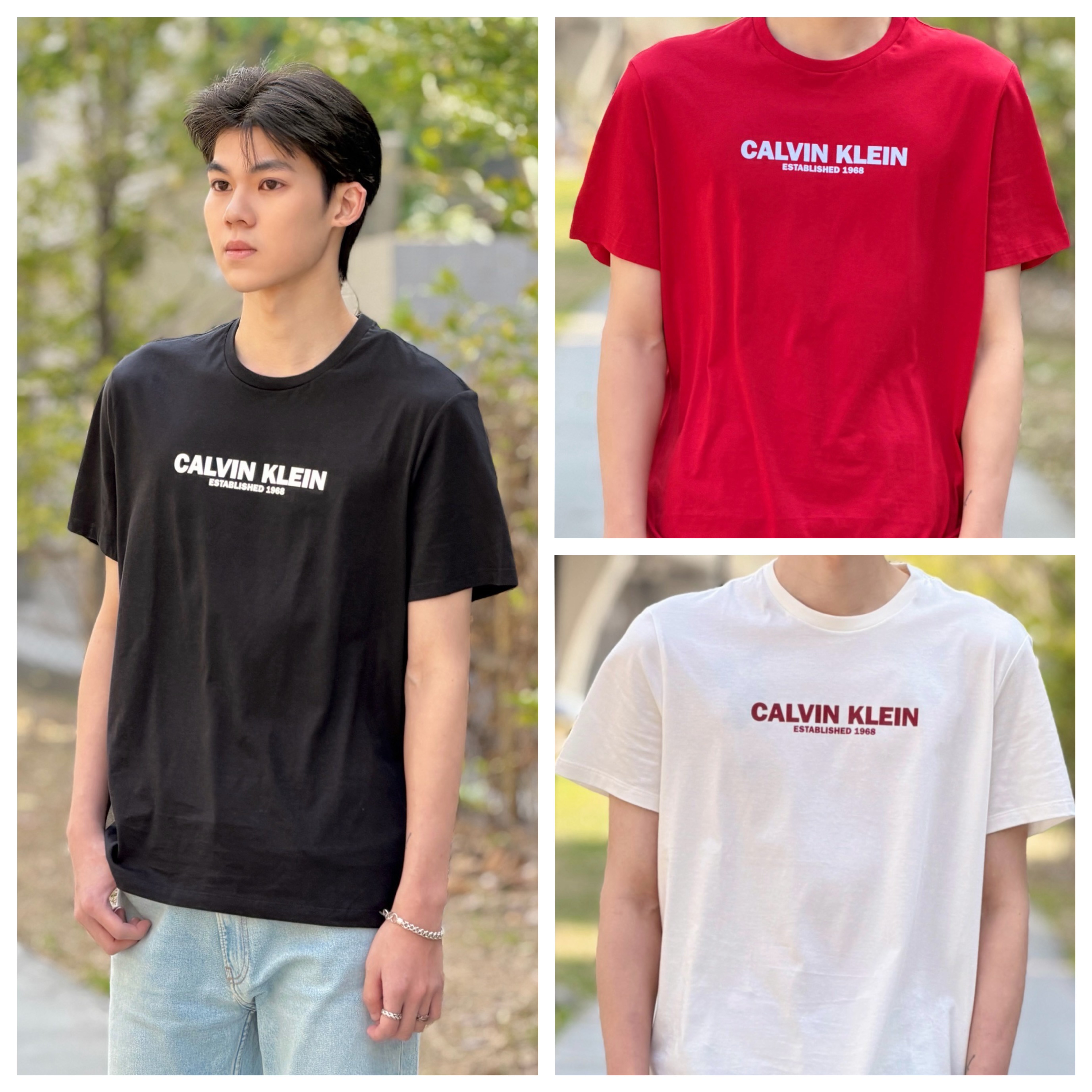 Calvin Klein CK 簡約雙排字母1968 短袖上衣 短T