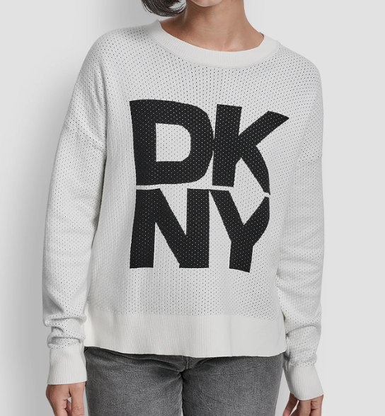 [S] DKNY IVORY BIG LOGO DKNY KNIT SWEATER , P5MSAY12-IVY (SD1621)