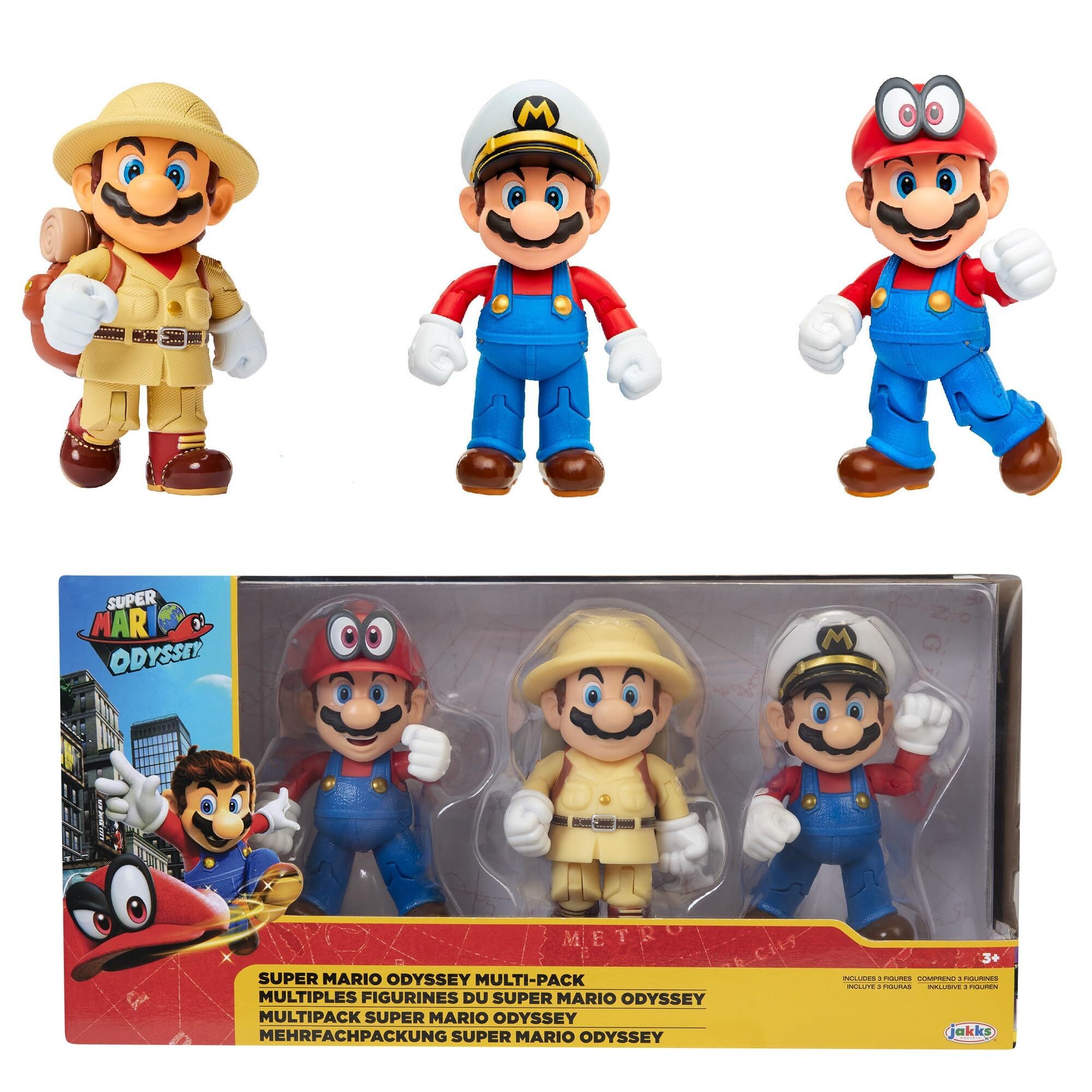 Nintendo 4" Mario Odyssey 3 Pack