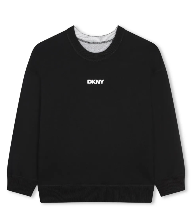 [S] DKNY BLACK LOGO PULLOVER SWEATSHIRT, DP5T1496-BLK (SD1611)