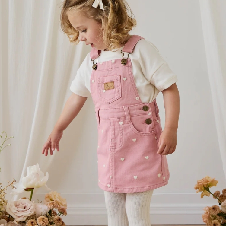 （預購）JAMIEKAY 愛心圖案吊帶裙 Classic Overall Dress - Petite Heart Rose