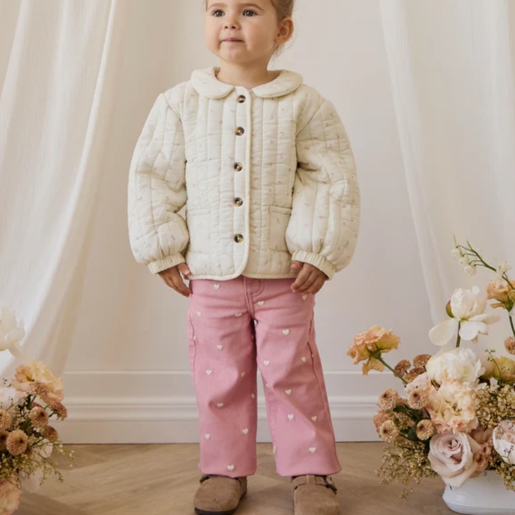 （預購）JAMIEKAY 愛心圖案直筒褲 Blair Pant - Petite Heart Rose