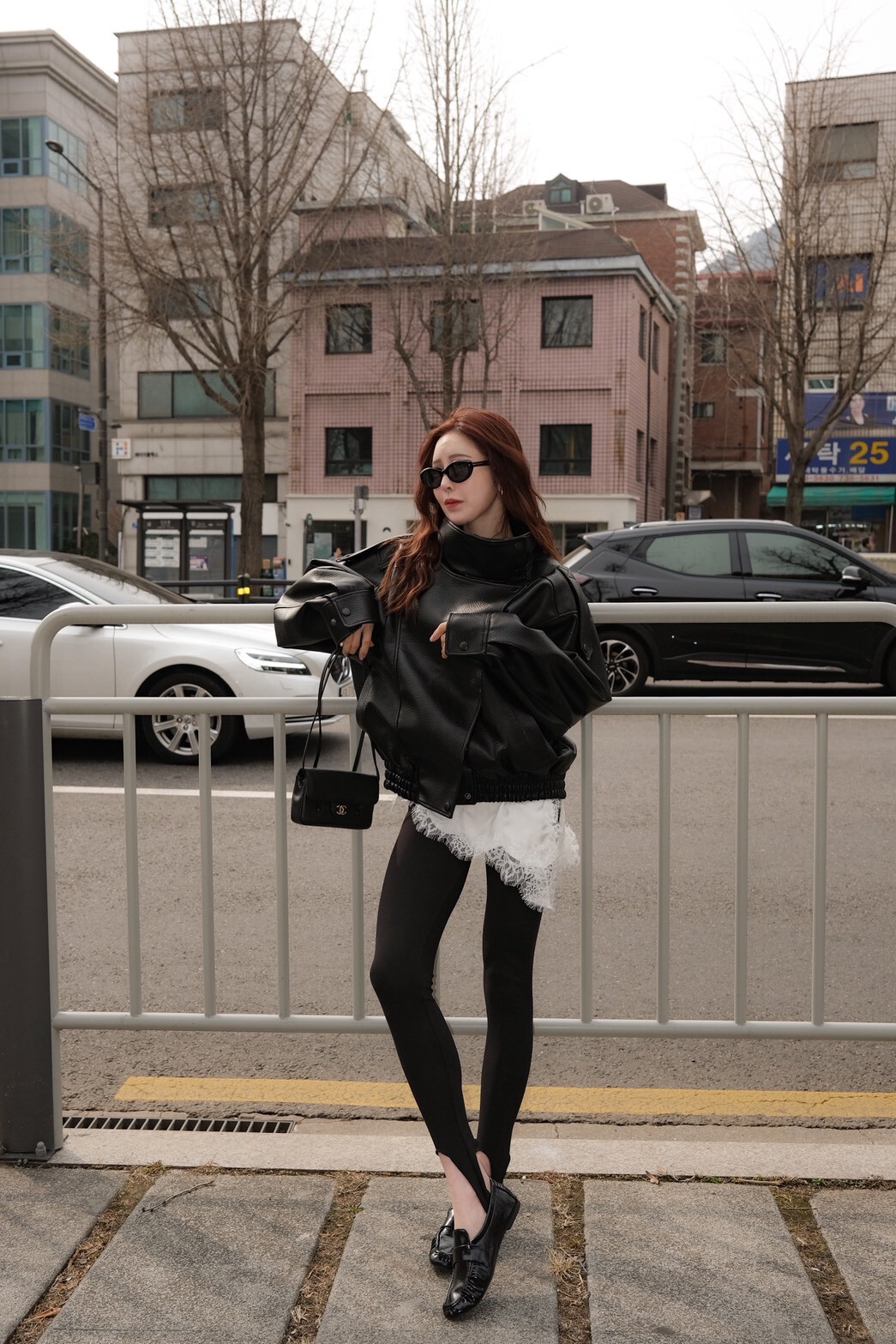 #AF75騎士軟皮外套(黑/咖)