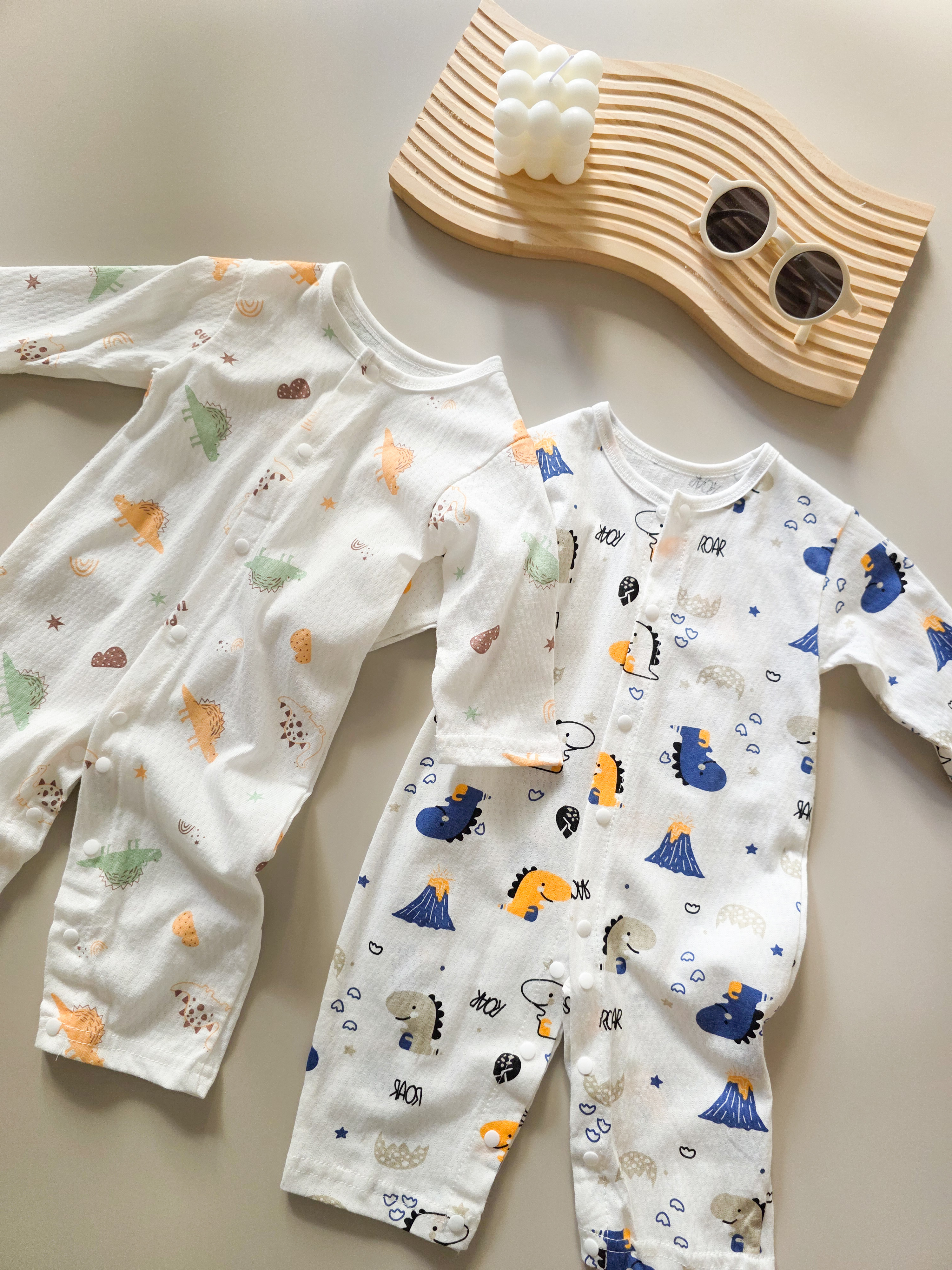 藍色恐龍 空調長袖連身衣