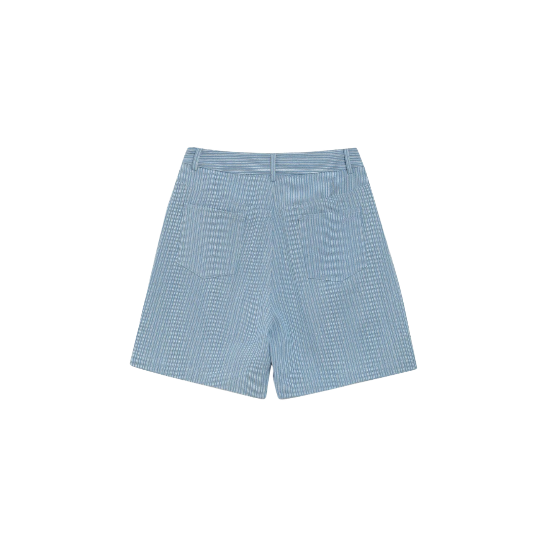 1GM0329-020 [GRACE & MILA] Striped Denim Shorts Stripedblue Vars #SS2613010 (C-EU-E)
