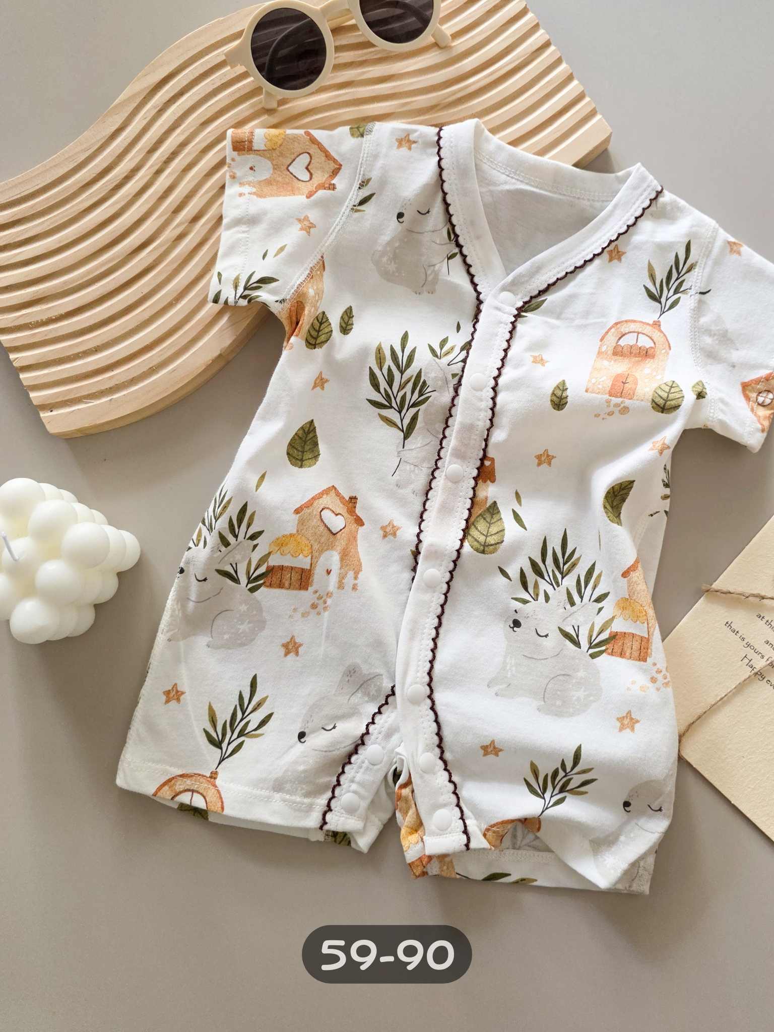 兔兔小窩 短袖網眼連身衣