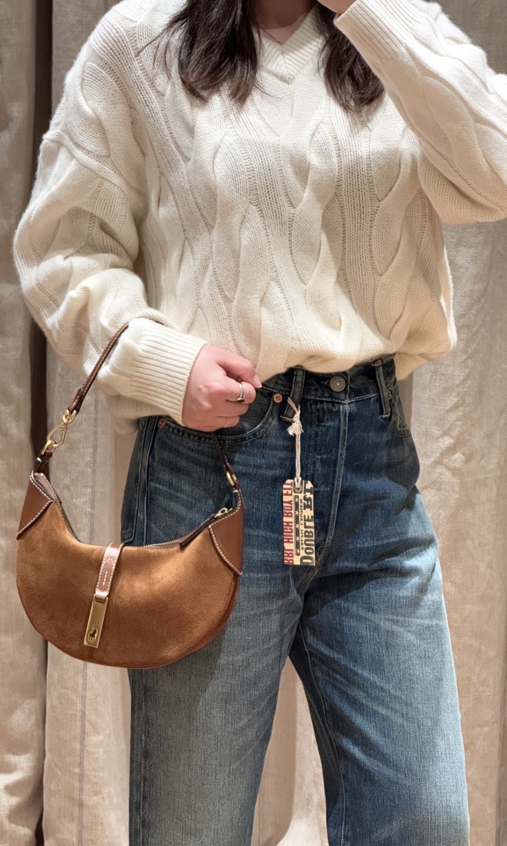 Ralph Lauren迷你餃子包 啡色(絨面)