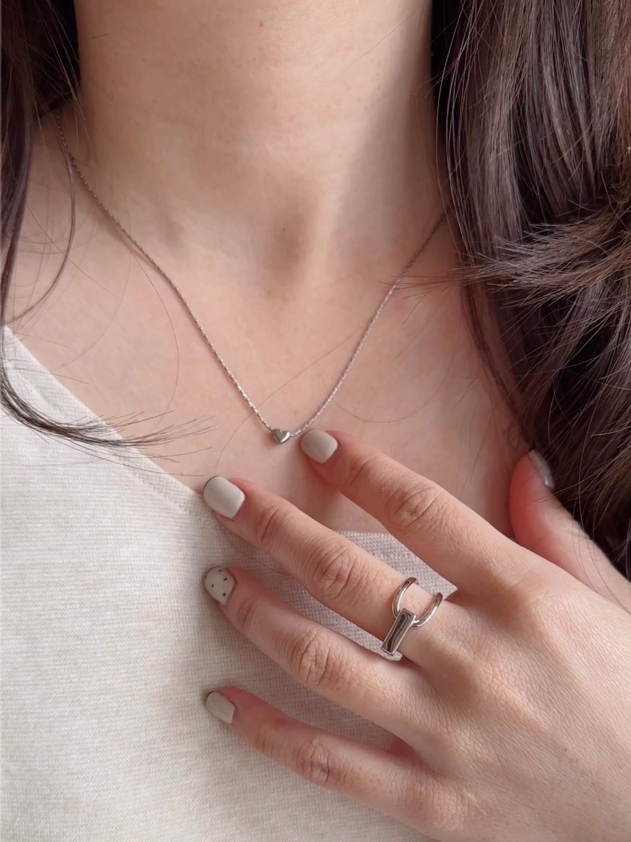 SS slide magnet heart bead necklace