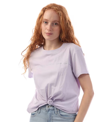 [S] DKNY PURPLE SMALL LOGO LETERRING RHINESTONE BLOUSE T-SHIRT, DP5T9994-JRJ (SD1720)