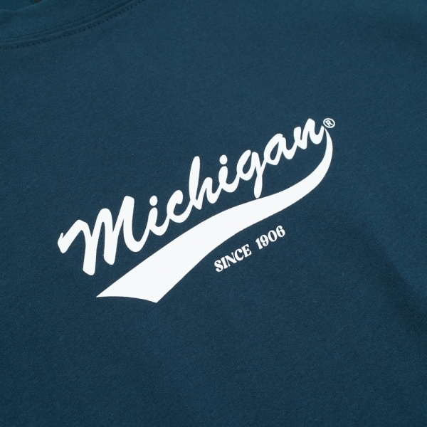 【下殺↘ $499】NCAA 短T 深藍 密西根 假兩件 寬版 短袖 中性 7325101480