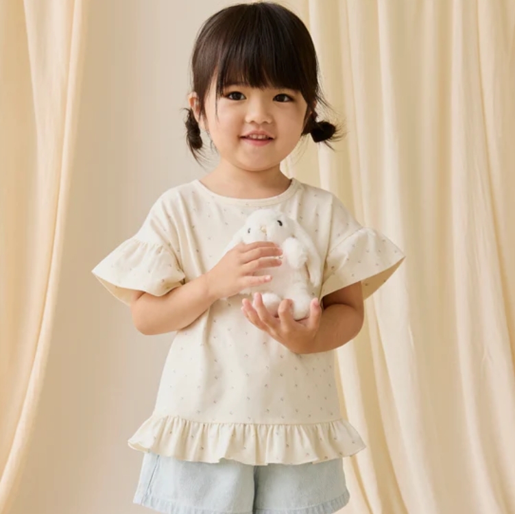 （預購）JAMIEKAY 櫻桃印花荷葉邊上衣 Organic Cotton Caydence Top - Ditsy Cherries