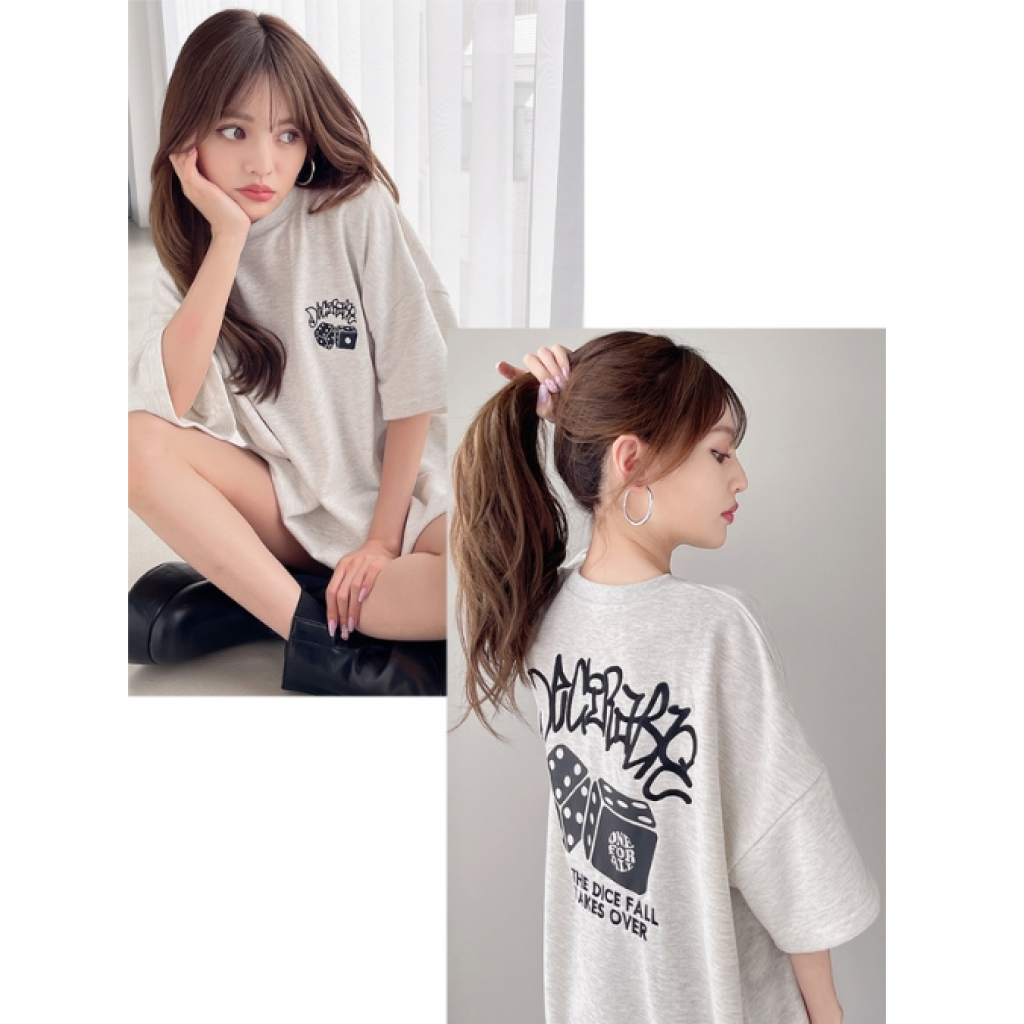 日本🇯🇵GRL 骰子寬鬆印花短袖T