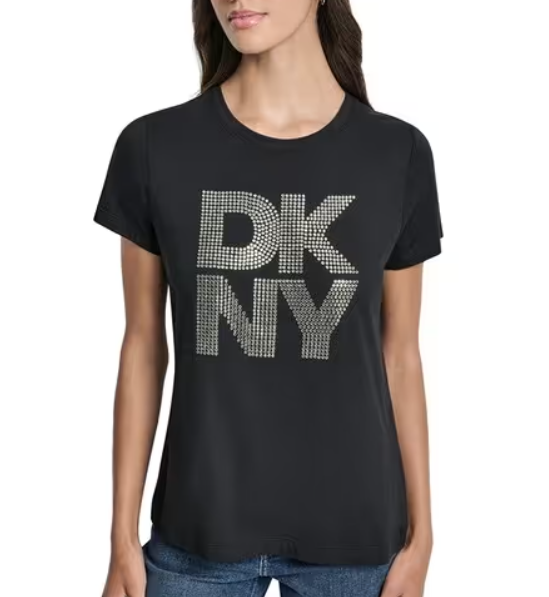 [S] DKNY BLACK LOGO BIG PRINT T-SHIRT, DP5T1451-BLK [FINAL SALE] (SD1587)