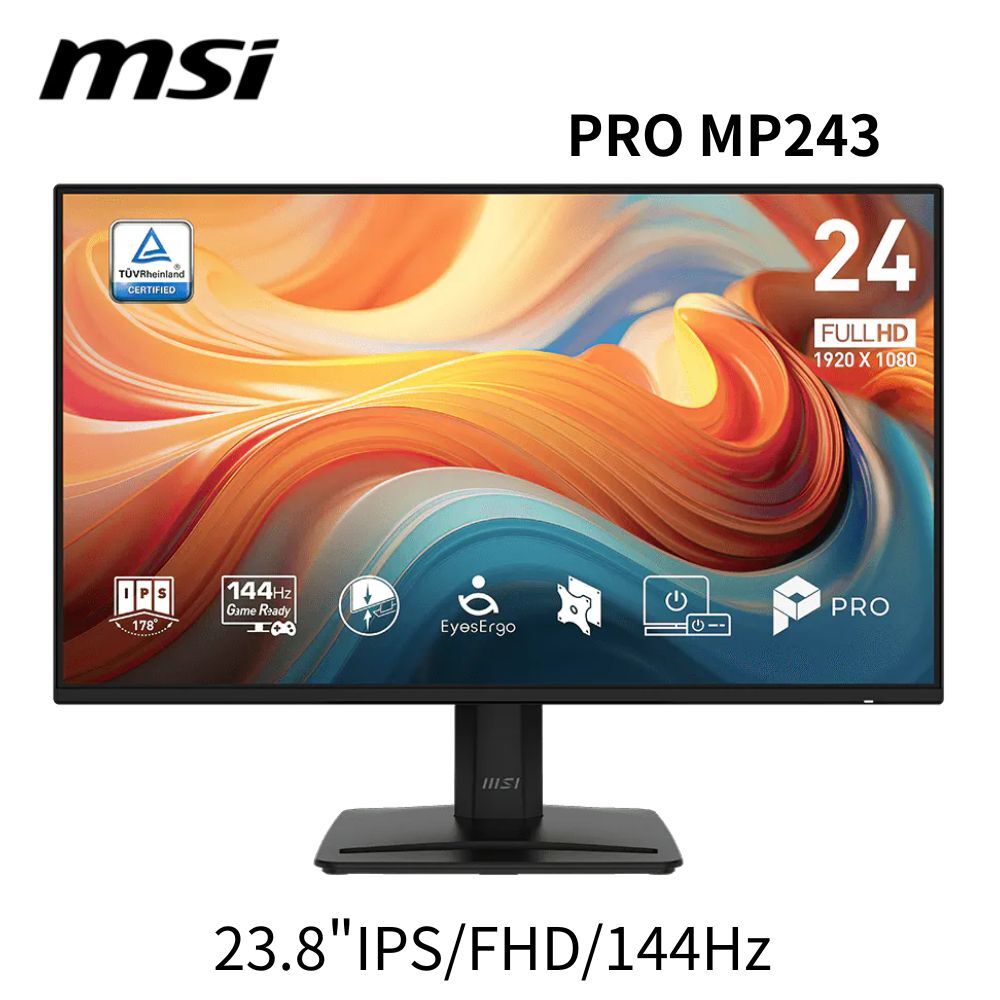 MSI 微星 PRO MP243 E14 23.8" 美型螢幕 IPS/FHD/144Hz/2W*2