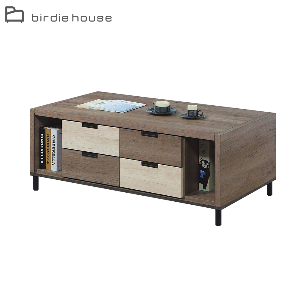 柏蒂家居-法蘭克4.3尺雙色設計大茶几(附腳椅二入)