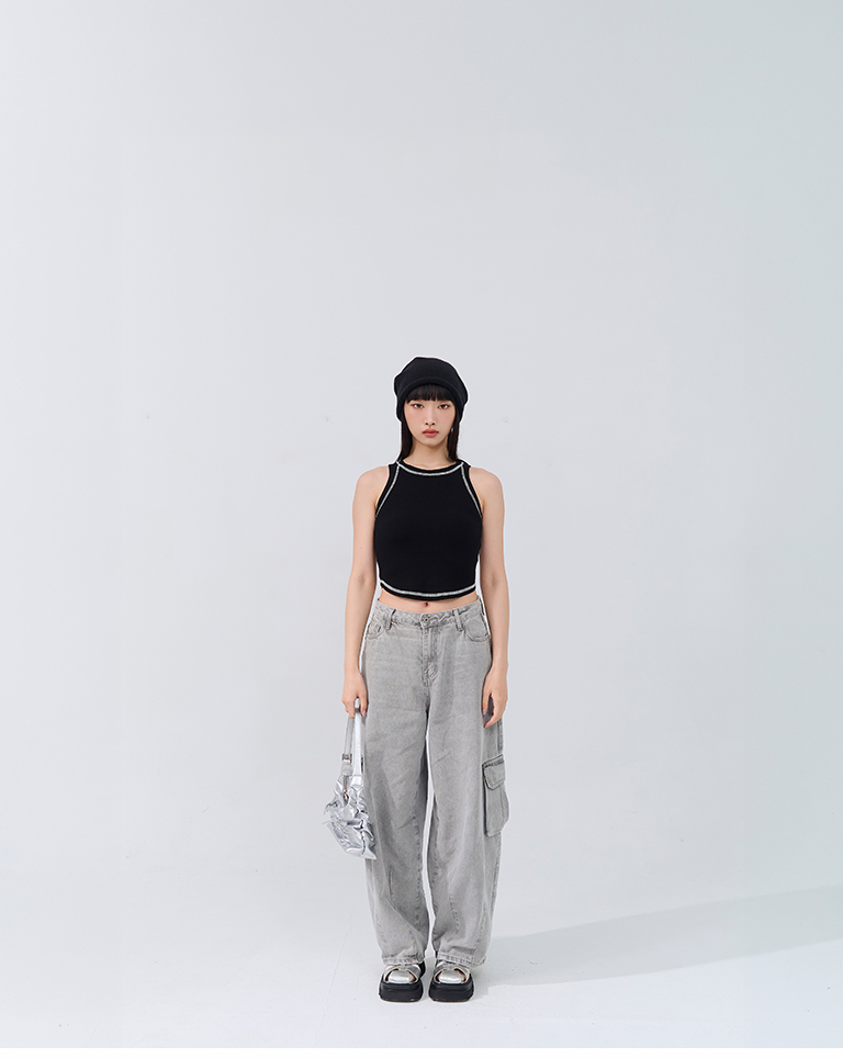 打褶大口袋茧型工装牛仔裤 XS/S/M/L【04102038】现+预