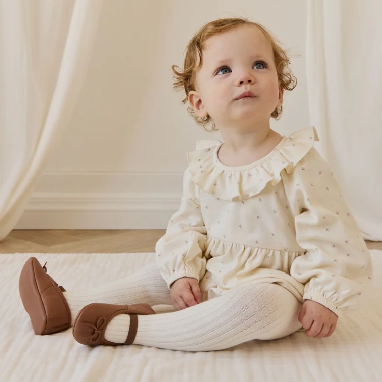 （預購）JAMIEKAY 櫻桃印花荷葉領包屁衣 Organic Cotton Clemence Playsuit - Ditsy Cherries