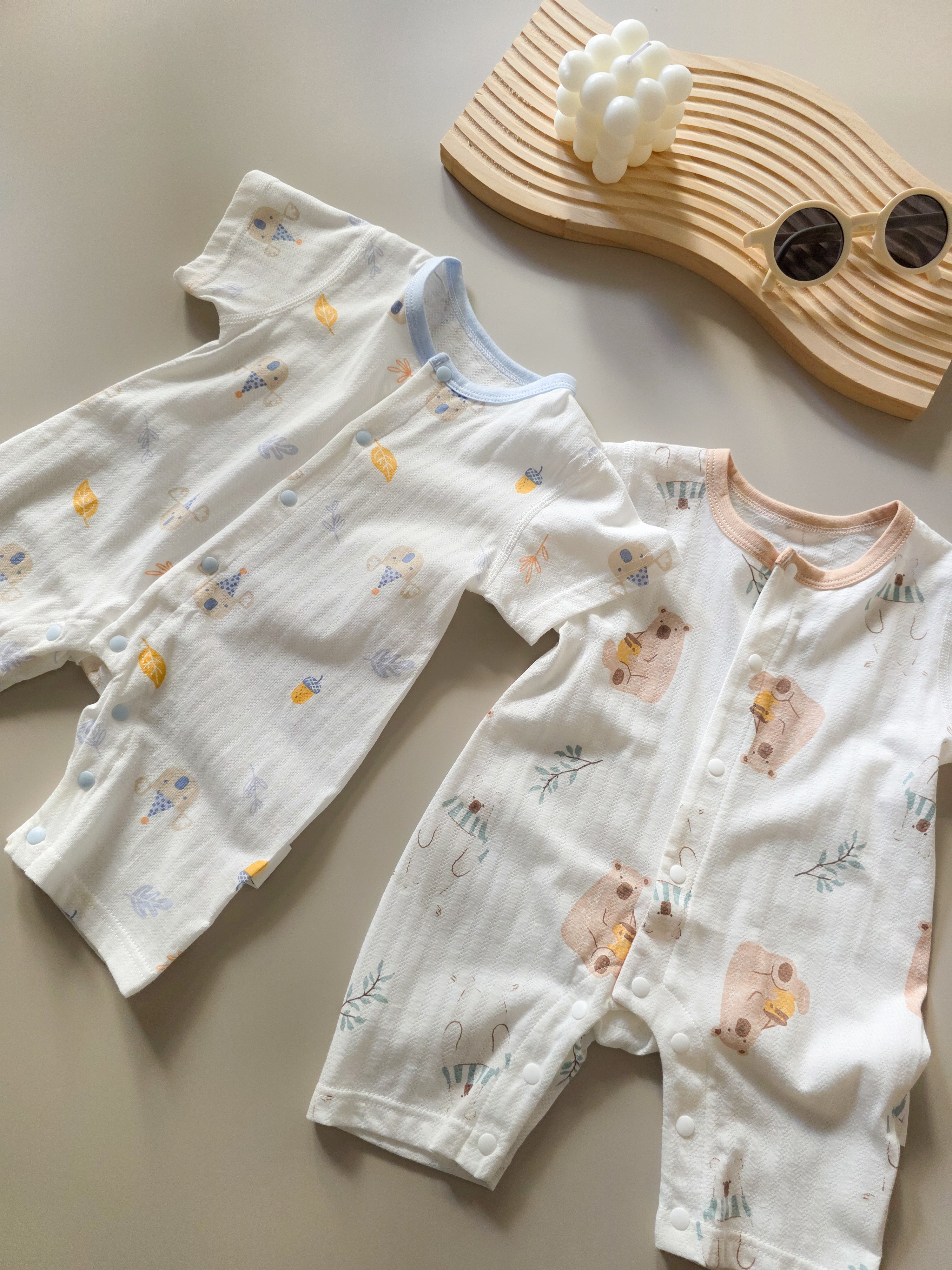 無尾熊 短袖網眼連身衣