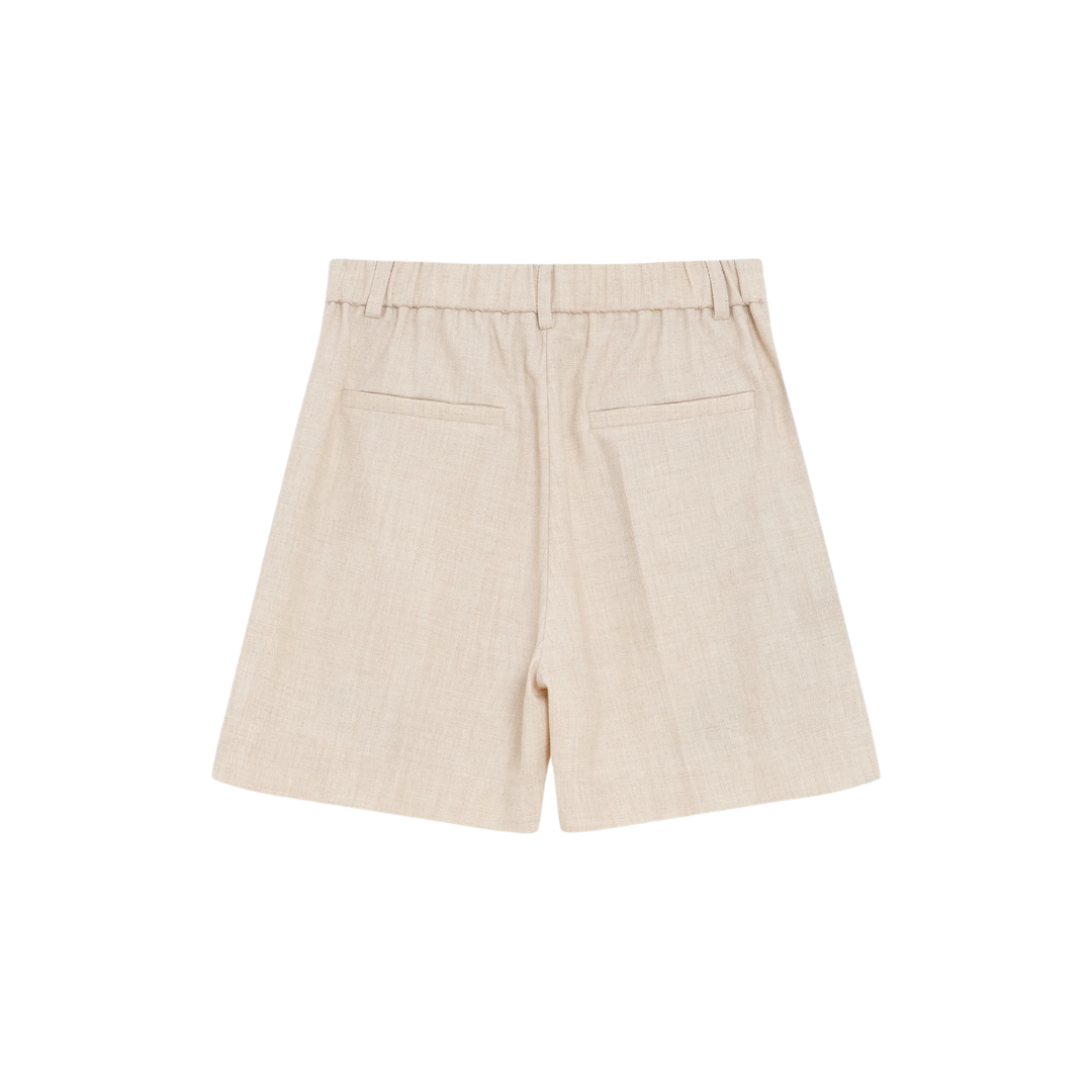 1GM0329-024 [GRACE & MILA] Pleated Straight Shorts Sable Vite #SS2613025 (C-EU-E)