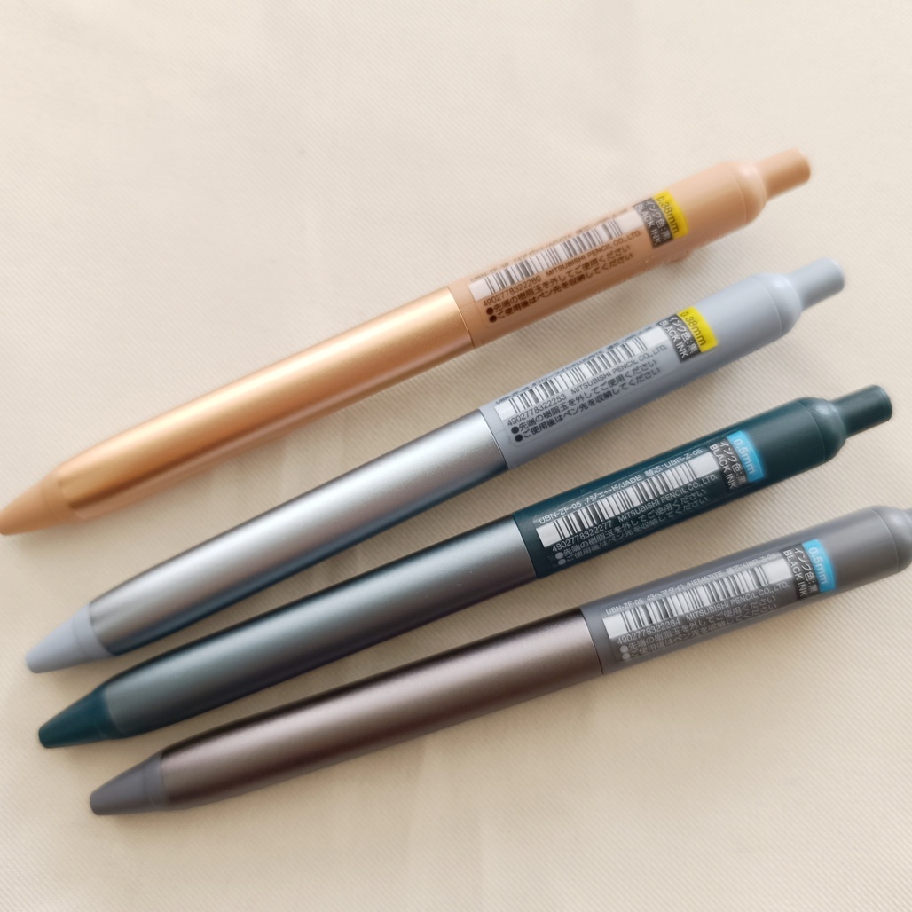 日本UNI ．uniball ZENTO Flow 礦石色金屬筆桿 水性鋼珠筆 黑芯