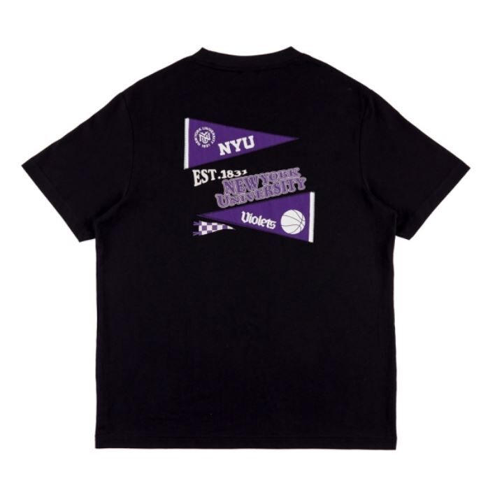 【下殺↘ $499】NCAA 短T 紐約大學 黑紫 基本旗幟LOGO 短袖 7325102020