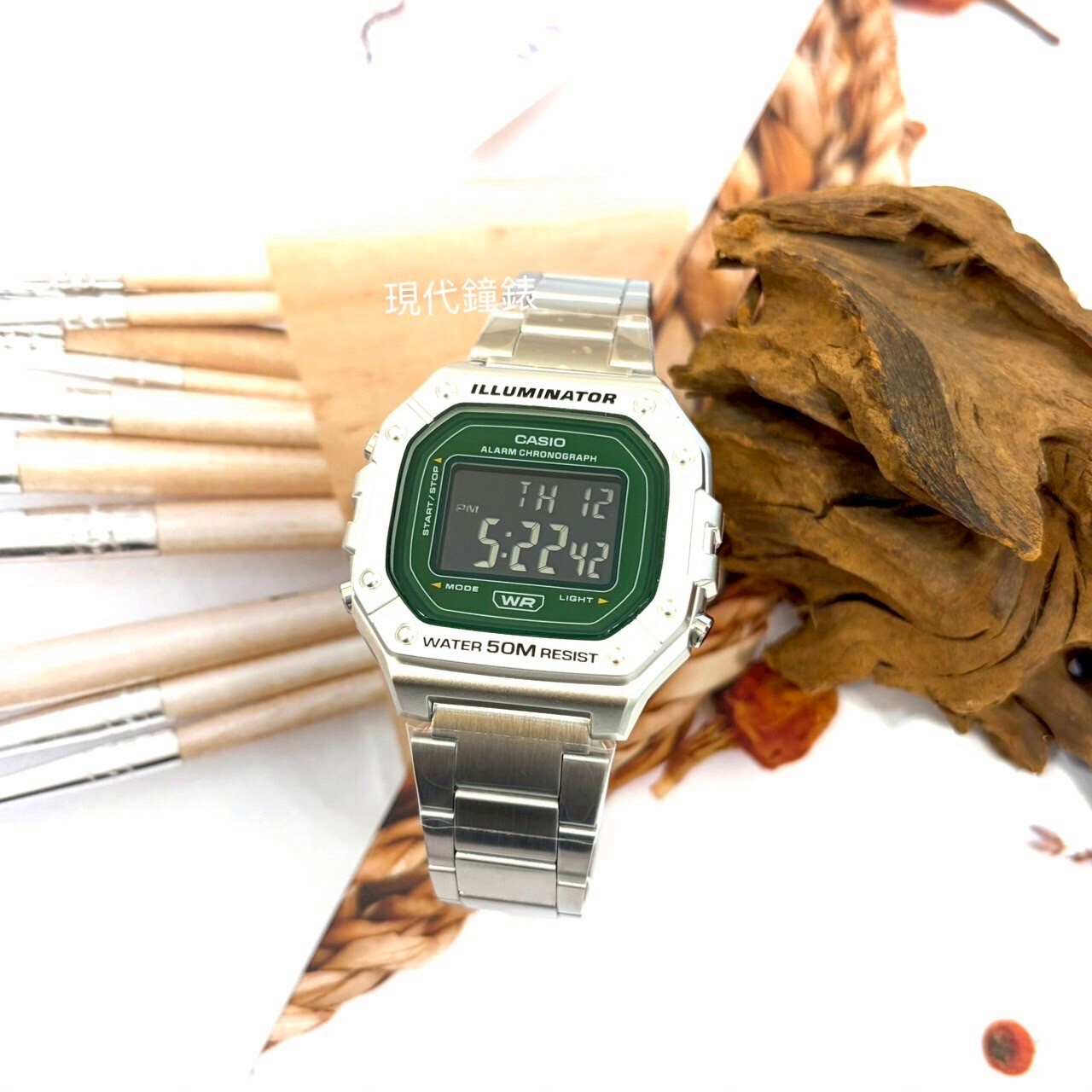 【CASIO 卡西歐】金屬電子風W-218HD-3A 43.2mm 現代鐘錶