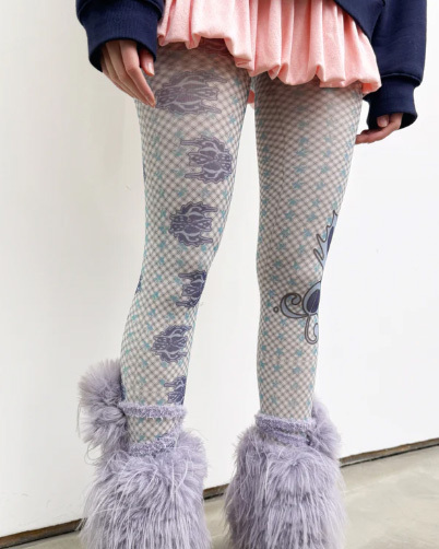 LUSIVE WORKSHOP 音符波浪棋盤連褲襪