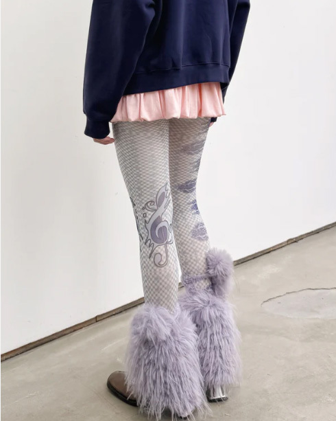 LUSIVE WORKSHOP 音符波浪棋盤連褲襪