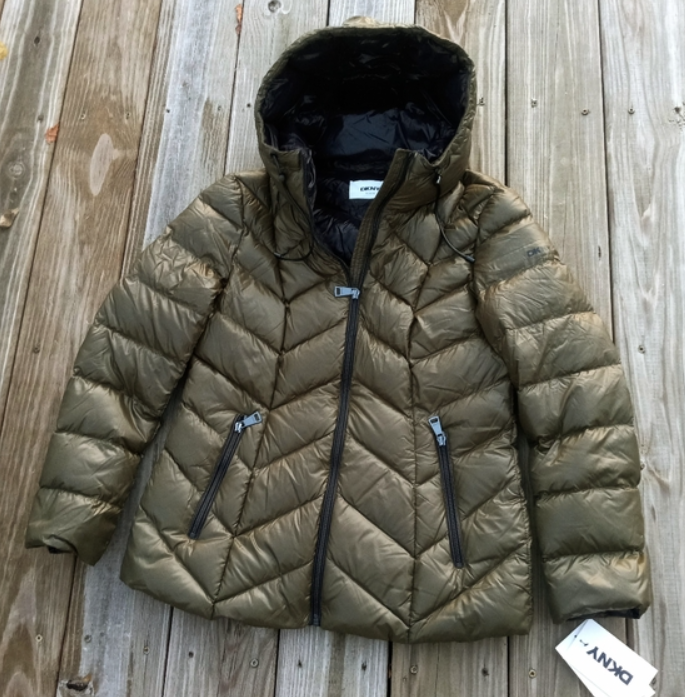 [S] DKNY GREEN WOMEN DOWN FILLED SHORT PUFFER, DL4MDV59-LDN [FINAL SALE] (SD1580)