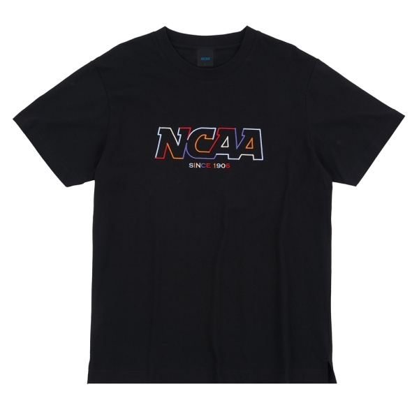 【下殺↘ $399】NCAA 短T 黑 彩色 刺繡LOGO 基本款 棉T 中性 7325103420