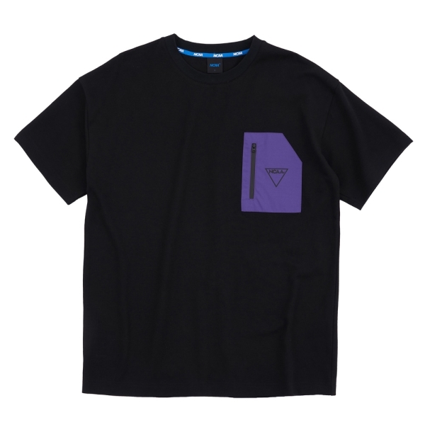【下殺↘ $499】NCAA 短T 短袖 黑 紫 口袋 寬鬆 落肩 棉T 上衣 中性 7325103520