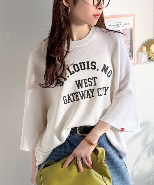 日本🇯🇵連線 JAVA 兩面可穿字母大針織套頭衫 寬鬆  針織 套頭衫 短袖 落肩 T恤 4色(任買兩件711免運)/預購