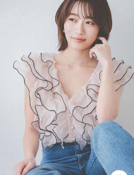 [預購] SNIDEL 無袖荷葉邊襯衫上衣